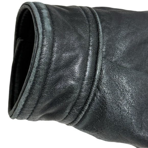 Midway Men’s Vintage Leather Moto Jacket Size M – Black/Brown Biker Bomber - Picture 6 of 13